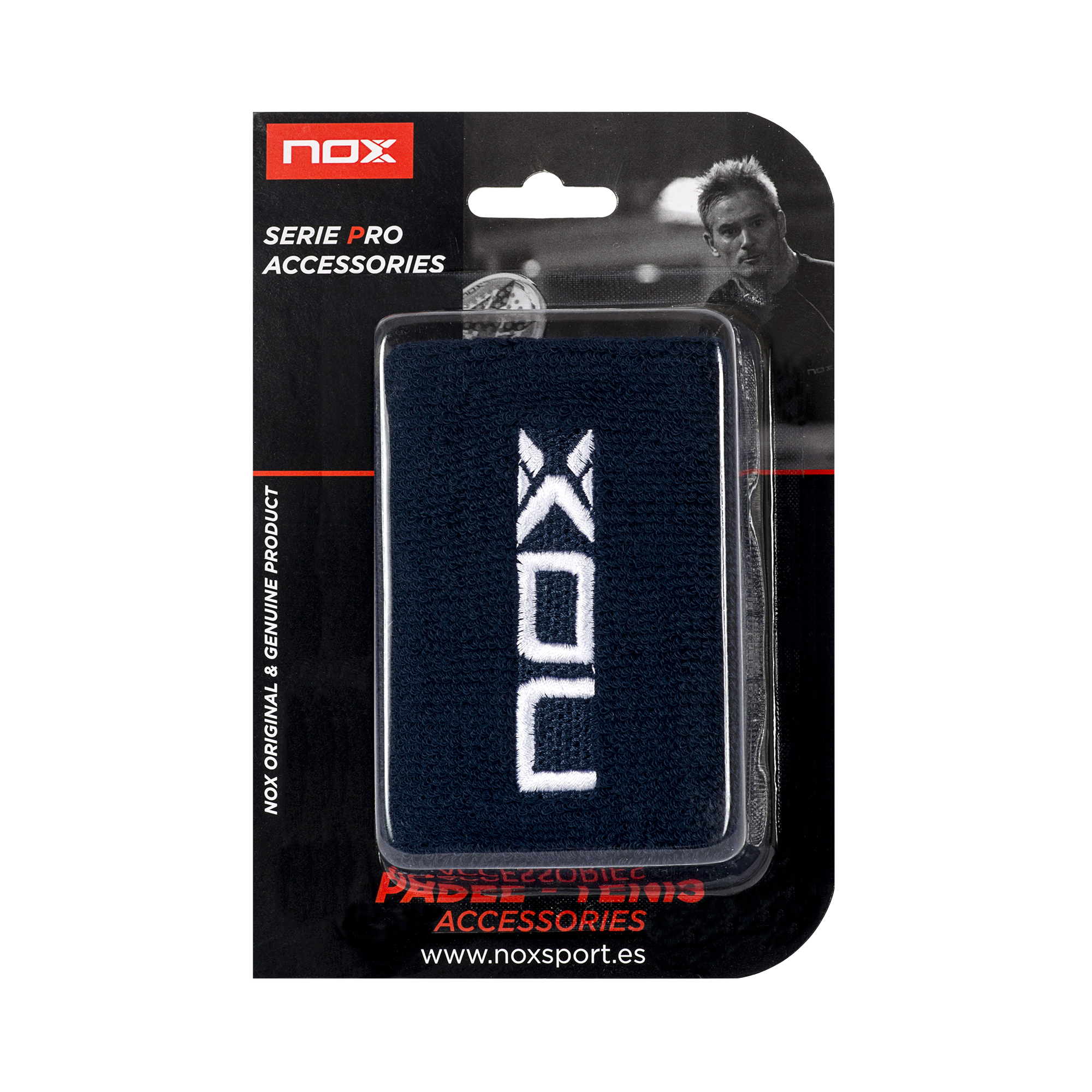 MUÑEQUERA BLISTER 2 UD AZUL LOGO EN BLANCO MUÑAZBL2UD 8436049561899_001